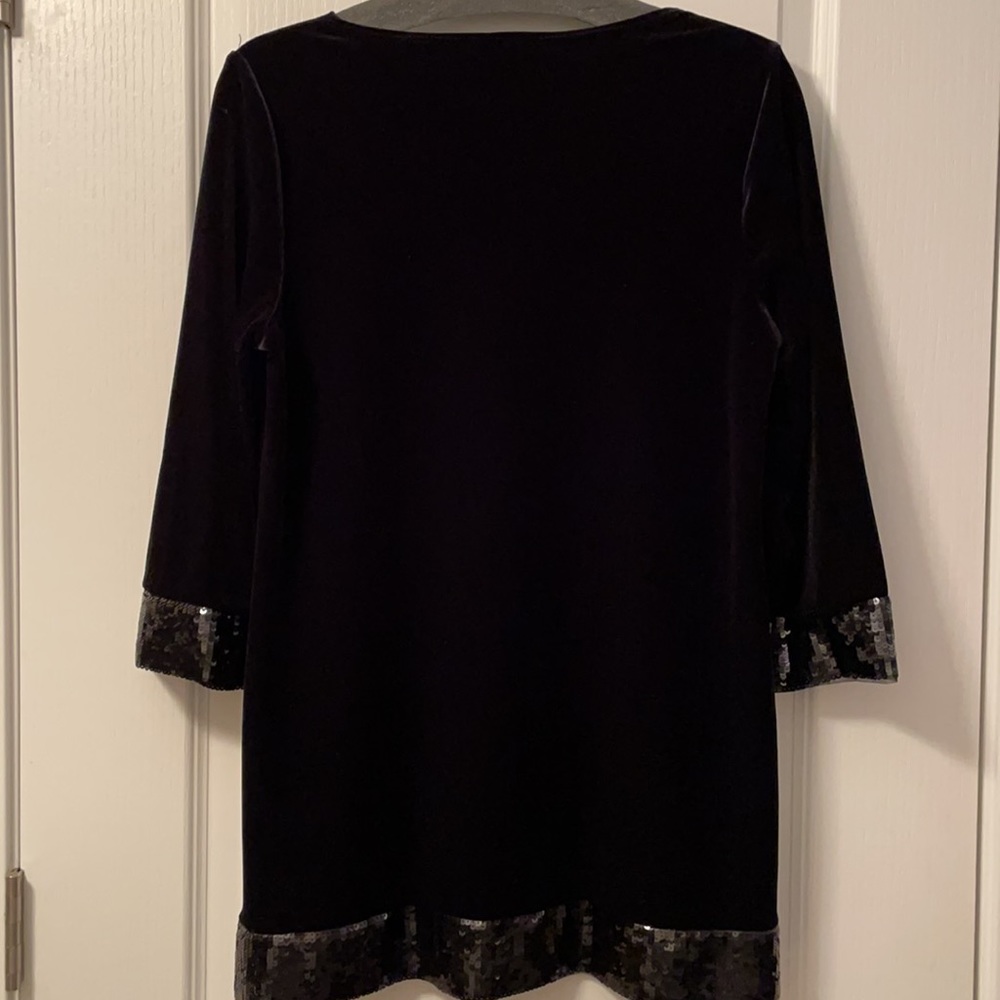 Chico’s Traveler Collection Classy Velvet and Sequined Top/Sweater Size 0. NWT - Picture 4 of 11